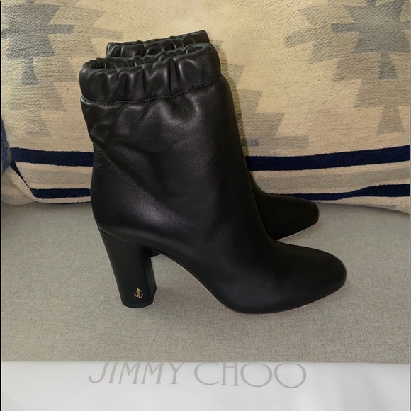 Jimmy Choo marva 85 women Boots booties soft napa leather JC Logo 36 1/2 NWT - Picture 6 of 12